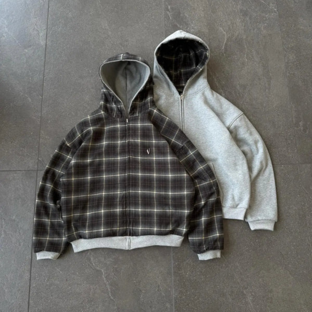 Reversible Zipper Hoodie - Loose fit