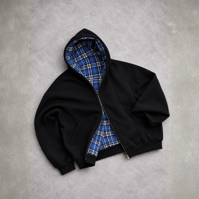 Reversible Zipper Hoodie - Loose fit