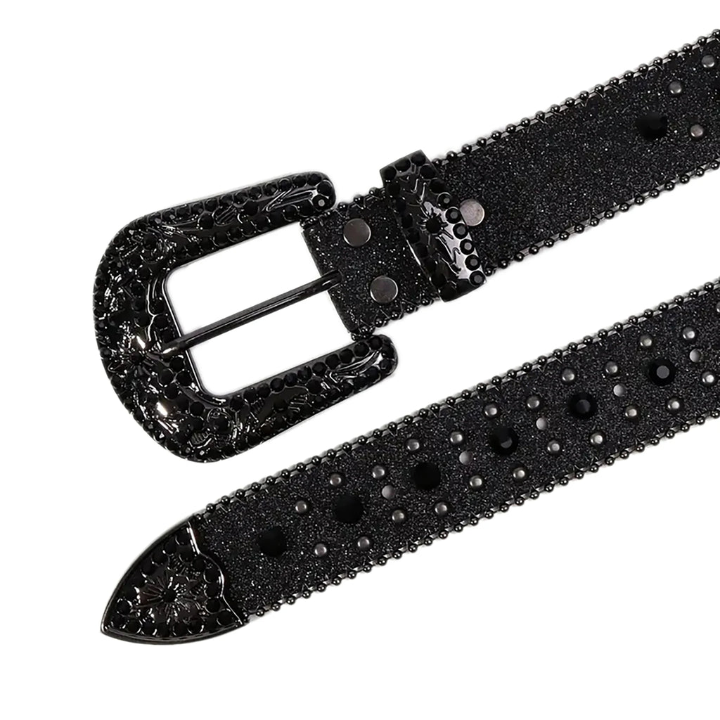 Rhinestone Diamant Cross Belt Women - Western Cowboy Buckle Belt-Tithesource-