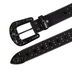 Rhinestone Diamant Cross Belt Women - Western Cowboy Buckle Belt-Tithesource-