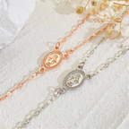 Rosary Necklace Women Cross Stainless Steel Beaded