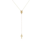 Rosary Necklace Women Cross Stainless Steel Beaded