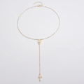 Rosary Necklace Women Cross Stainless Steel Beaded