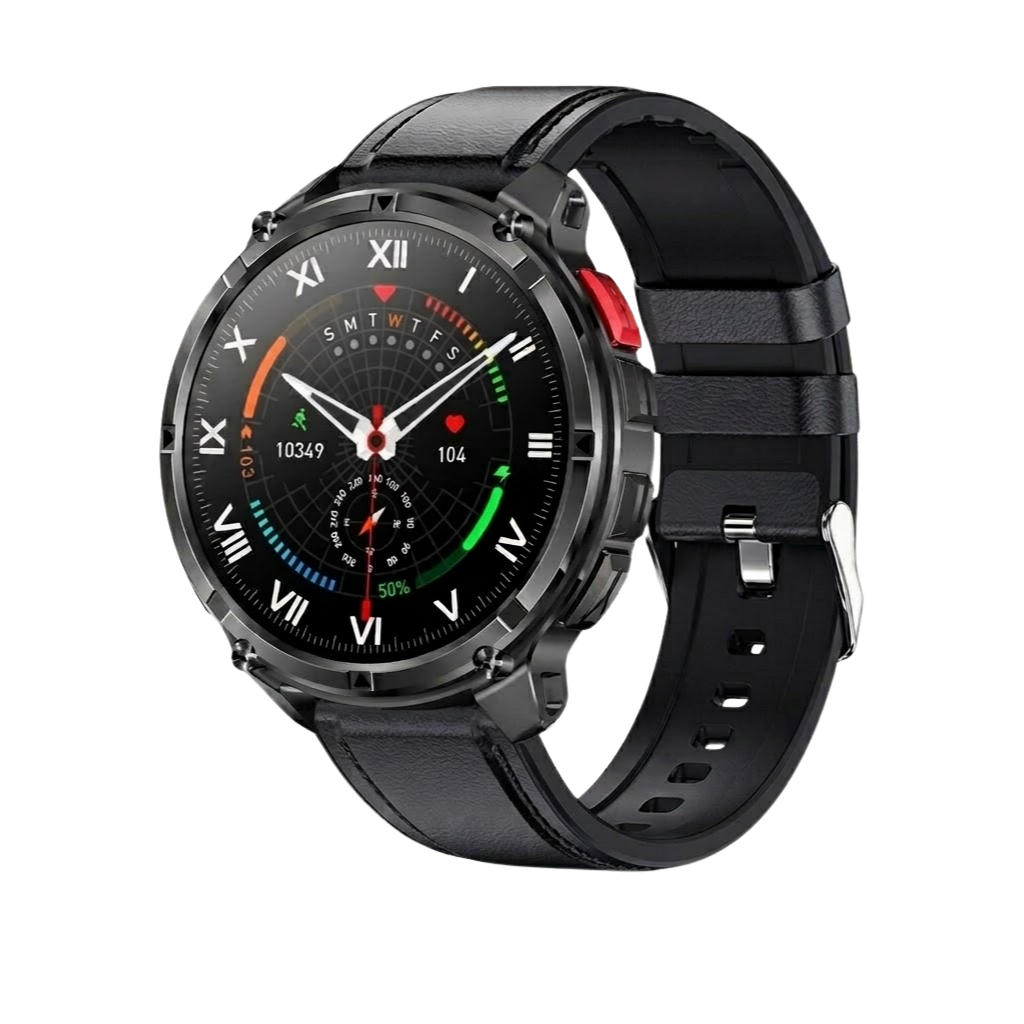 Rugged Smart Watch Leather Bracelet - GPS - Outdoor - 5ATM