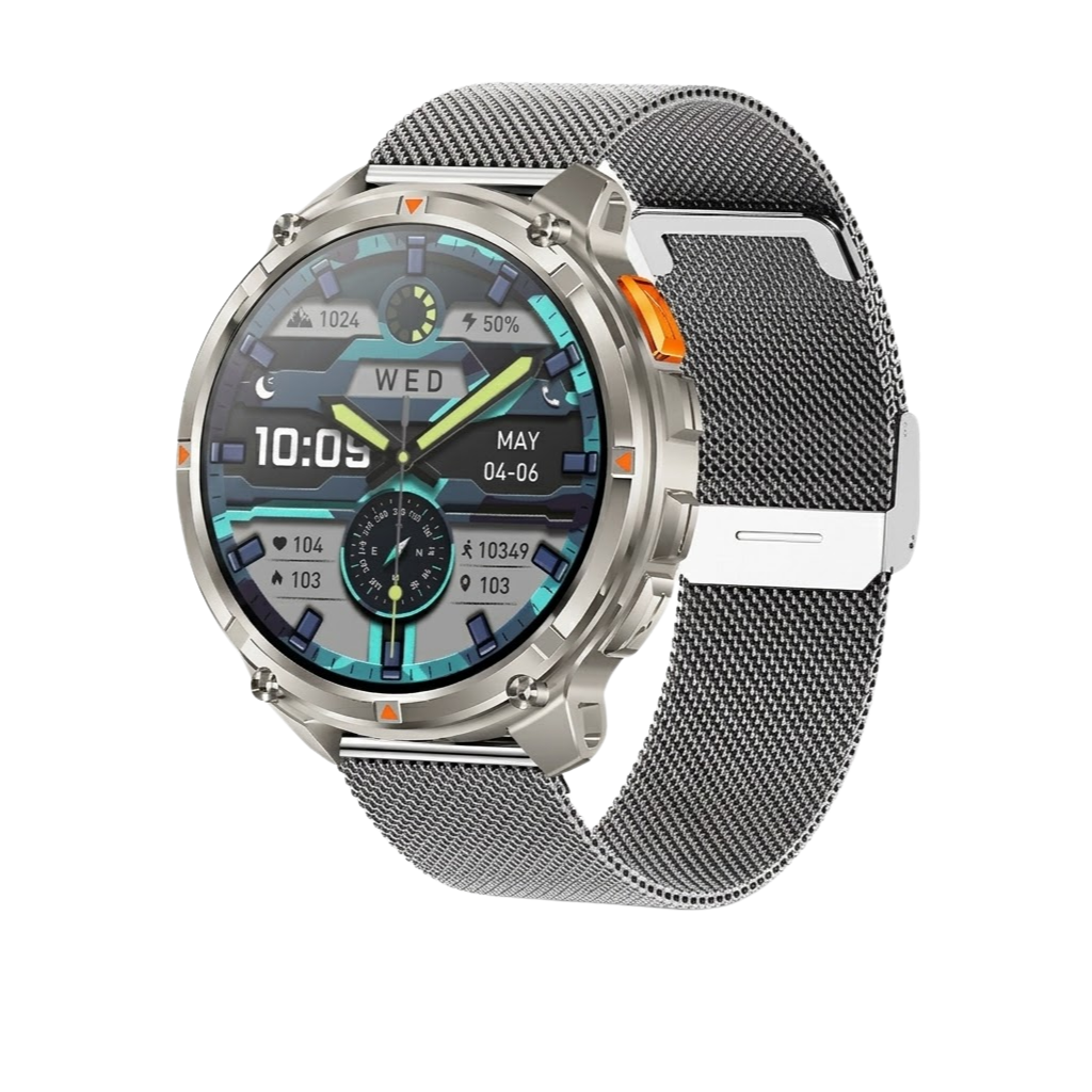 Rugged Smart Watch Mesh Bracelet - GPS - Outdoor - 5ATM