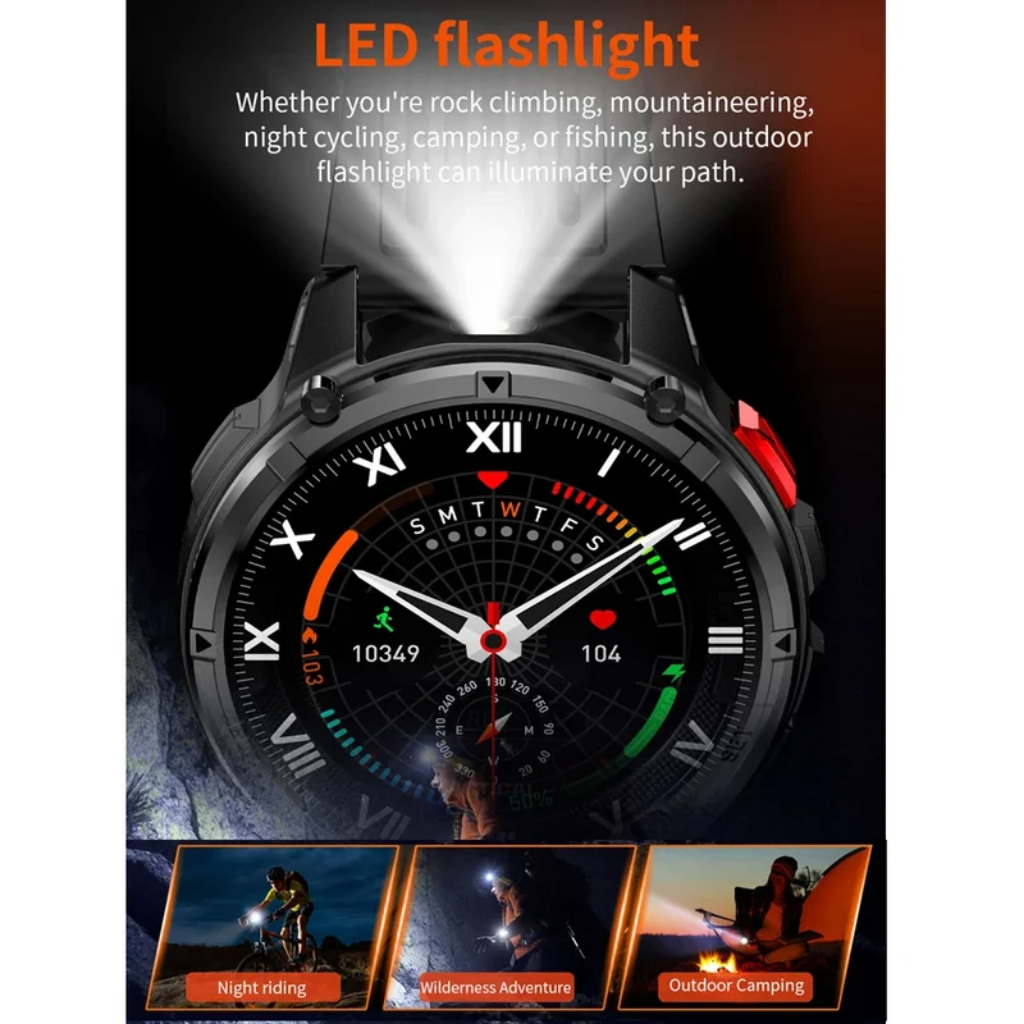 Rugged Smart Watch Silicone Band - GPS - Outdoor - Waterproof