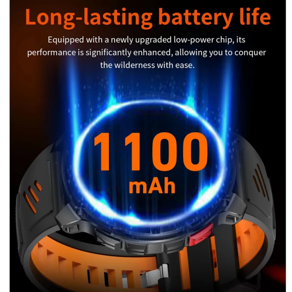 Rugged Smart Watch Silicone Band - GPS - Outdoor - Waterproof