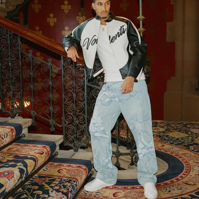 Y2k Angel Baggy Jeans Retro Streetwear Cupids Arrow-Tithesource-