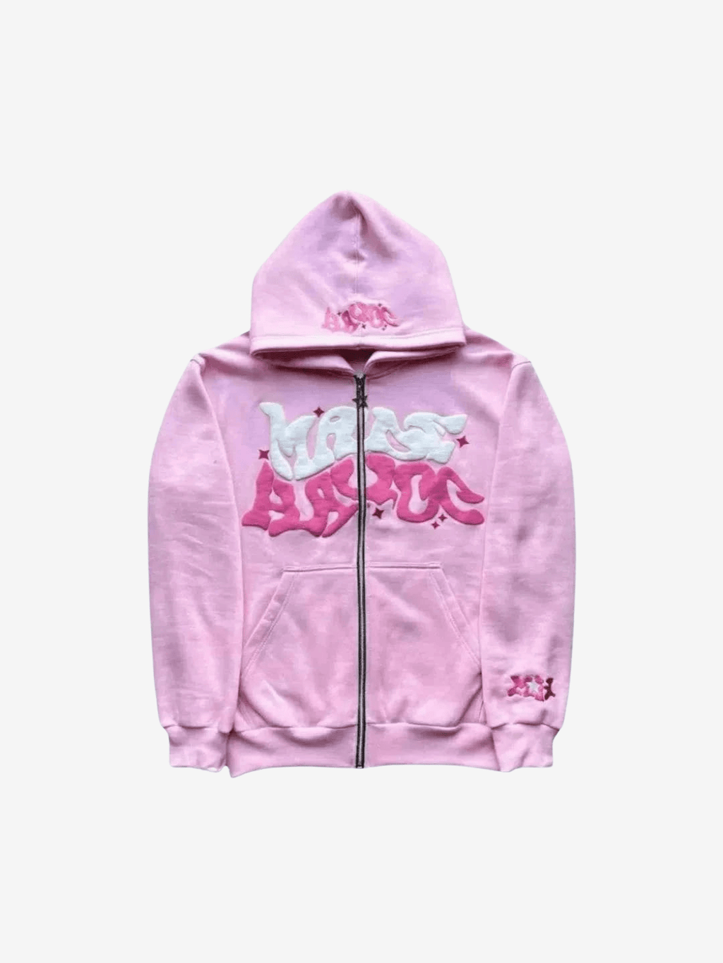 Oversized Zip Up Hoodie Streetwear Y2K-Tithesource-Pink-S-