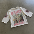 Saint Michael 3/4 Sleeve Shirt Cotton Oversized Graphic Streetwear