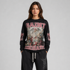 Long Sleeve Shirt Oversized Graphic Streetwear Christian Saint Michael