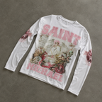 Long Sleeve Shirt Oversized Graphic Streetwear Christian Saint Michael