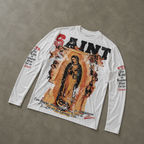 Long Sleeve Shirt Oversized Graphic Streetwear Christian Saint Michael