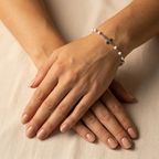 Silver Beaded Cross Bracelet