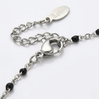 Silver Beaded Cross Bracelet