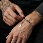 Silver Beaded Cross Bracelet