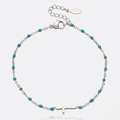 Silver Beaded Cross Bracelet