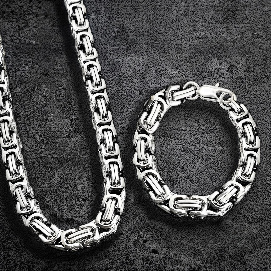 Silver Byzantine Chain & Bracelet