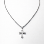Silver Cross Hip Hop Pendant Necklace | Stainless Steel