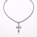 Silver Cross Hip Hop Pendant Necklace | Stainless Steel
