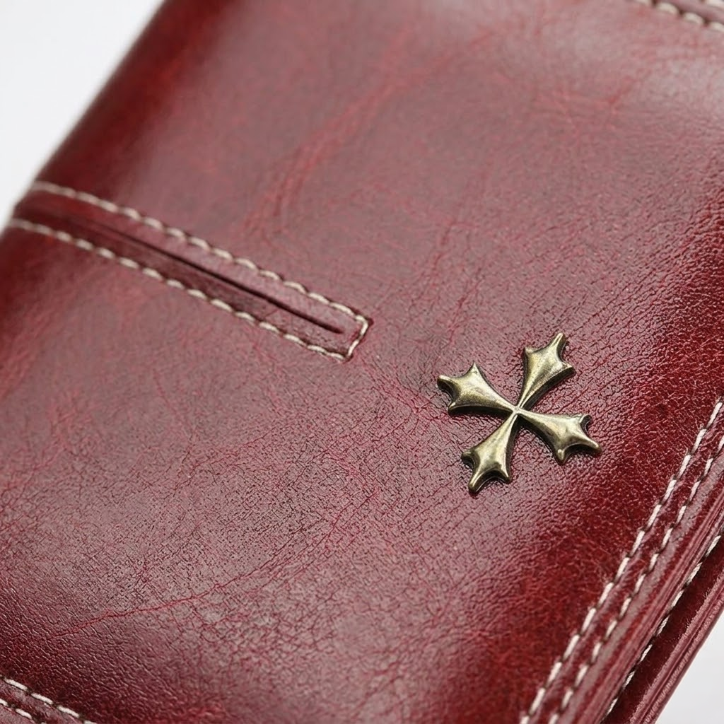 Slim Wallet with Cross | Women | PU Leather-Tithesource-