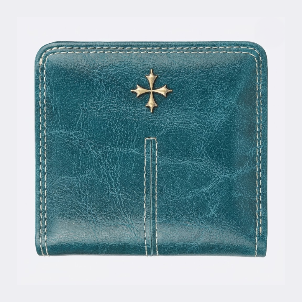 Slim Wallet with Cross | Women | PU Leather-Tithesource-