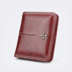 Slim Wallet with Cross | Women | PU Leather-Tithesource-Red-