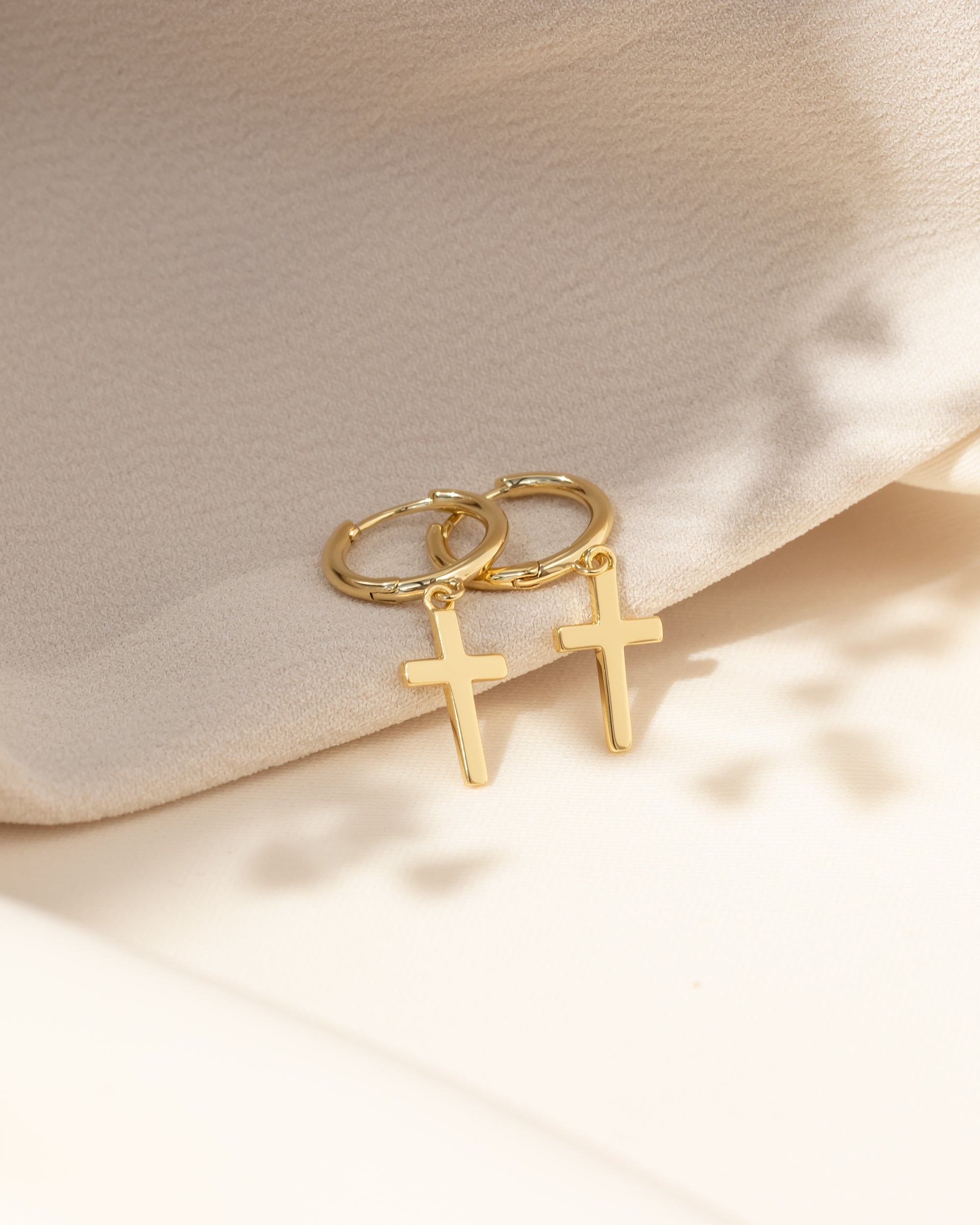 Small Cross Hoop Earings Women | Gold and Silver-Tithesource-