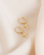 Small Cross Hoop Earings Women | Gold and Silver-Tithesource-