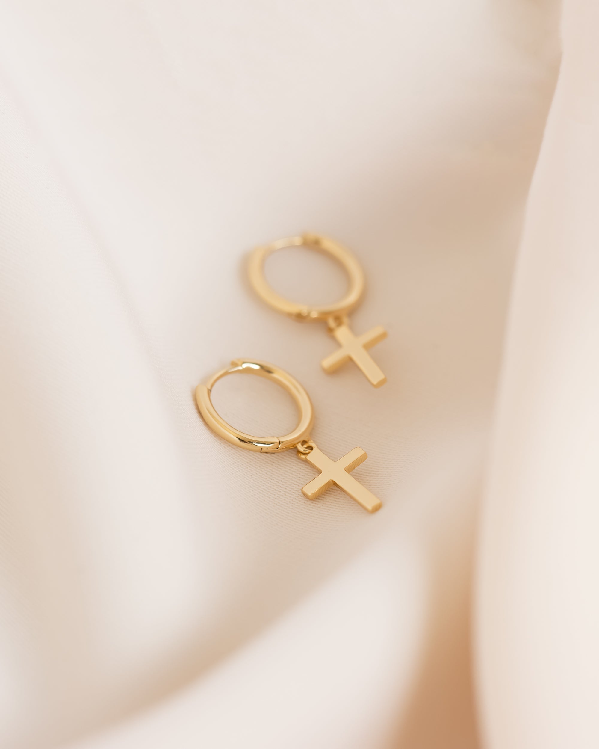 Small Cross Hoop Earings Women | Gold and Silver-Tithesource-
