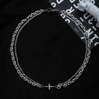 Star Chain Necklace - Y2K Double Layer Silver Chain-Tithesource-