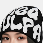 Streetwear Beanie Graphic Print Y2K Black-Tithesource-