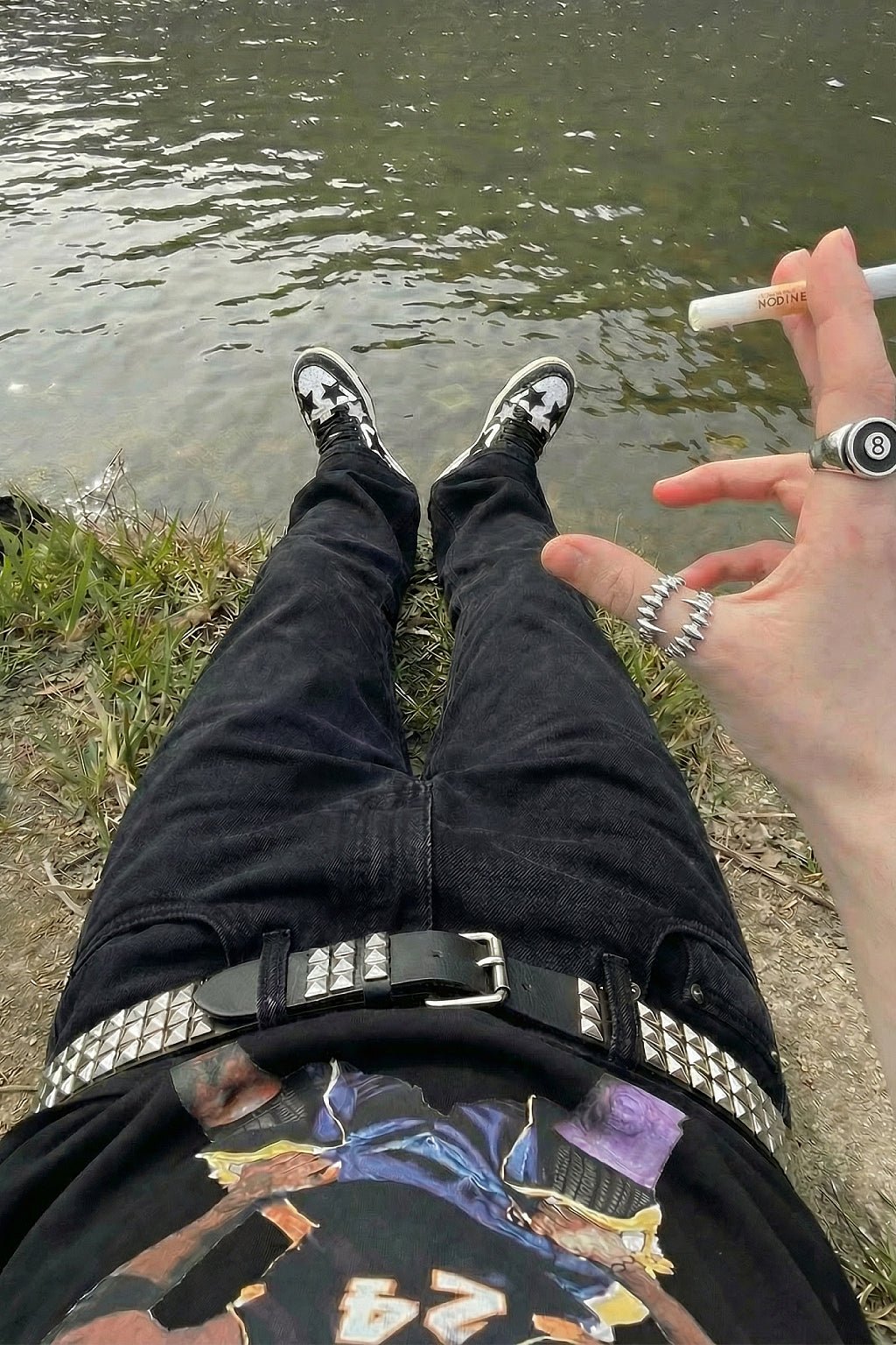 Studded Belt - Y2K Punk Leather Belt-Tithesource-