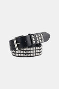 Studded Belt - Y2K Punk Leather Belt-Tithesource-Black-41.33 inches-