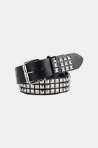 Studded Belt - Y2K Punk Leather Belt-Tithesource-Black-41.33 inches-
