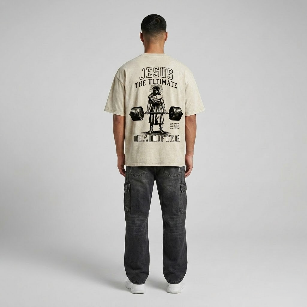 T-Shirt | Jesus The Ultimate Deadlifter Faith Gym Unisex-Tithesource-