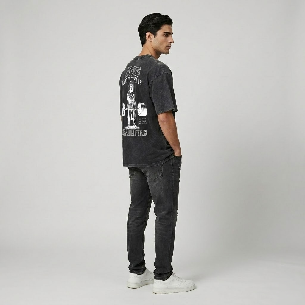 T-Shirt | Jesus The Ultimate Deadlifter Faith Gym Unisex-Tithesource-
