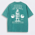 T-Shirt | Jesus The Ultimate Deadlifter Faith Gym Unisex-Tithesource-Green-S-