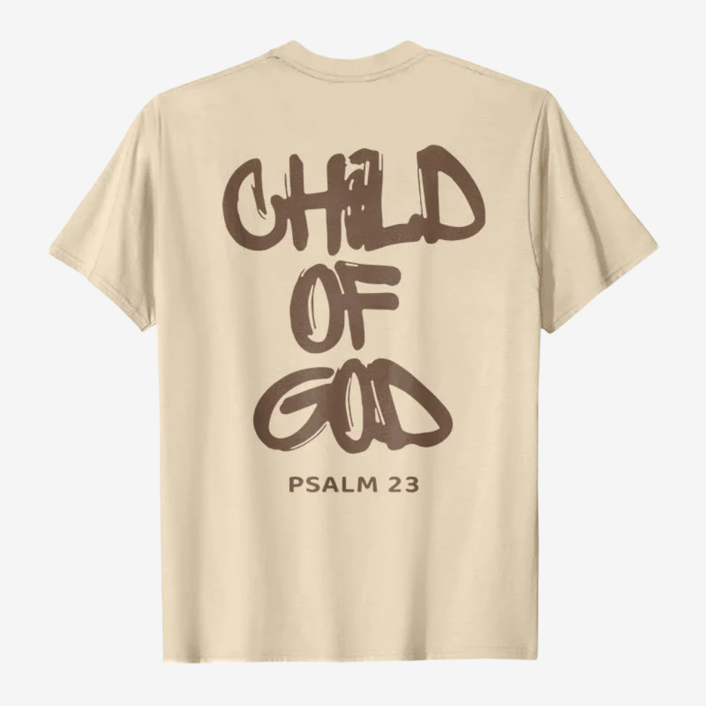 T-shirt | Child of God Psalm 23 | Unisex-Tithesource-Beige-S-