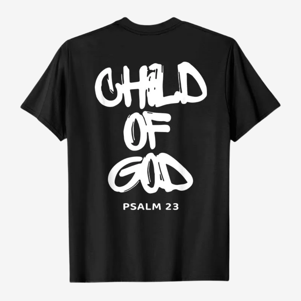 T-shirt | Child of God Psalm 23 | Unisex-Tithesource-Black-S-