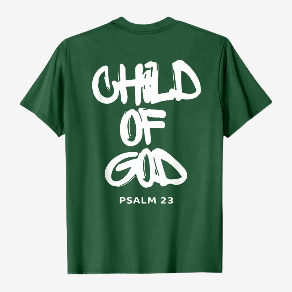 T-shirt | Child of God Psalm 23 | Unisex-Tithesource-Green-S-