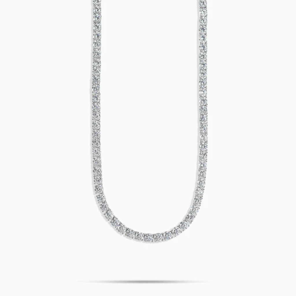 Tennis Chain 5mm Round Cut - Gold and Silver