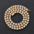 Tennis Chain 5mm Round Cut - Gold and Silver