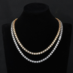 Tennis Chain 5mm Round Cut - Gold and Silver