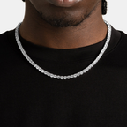 Tennis Chain 5mm Round Cut - Gold and Silver