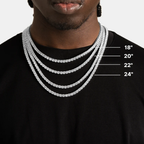 Tennis Chain 5mm Round Cut - Gold and Silver