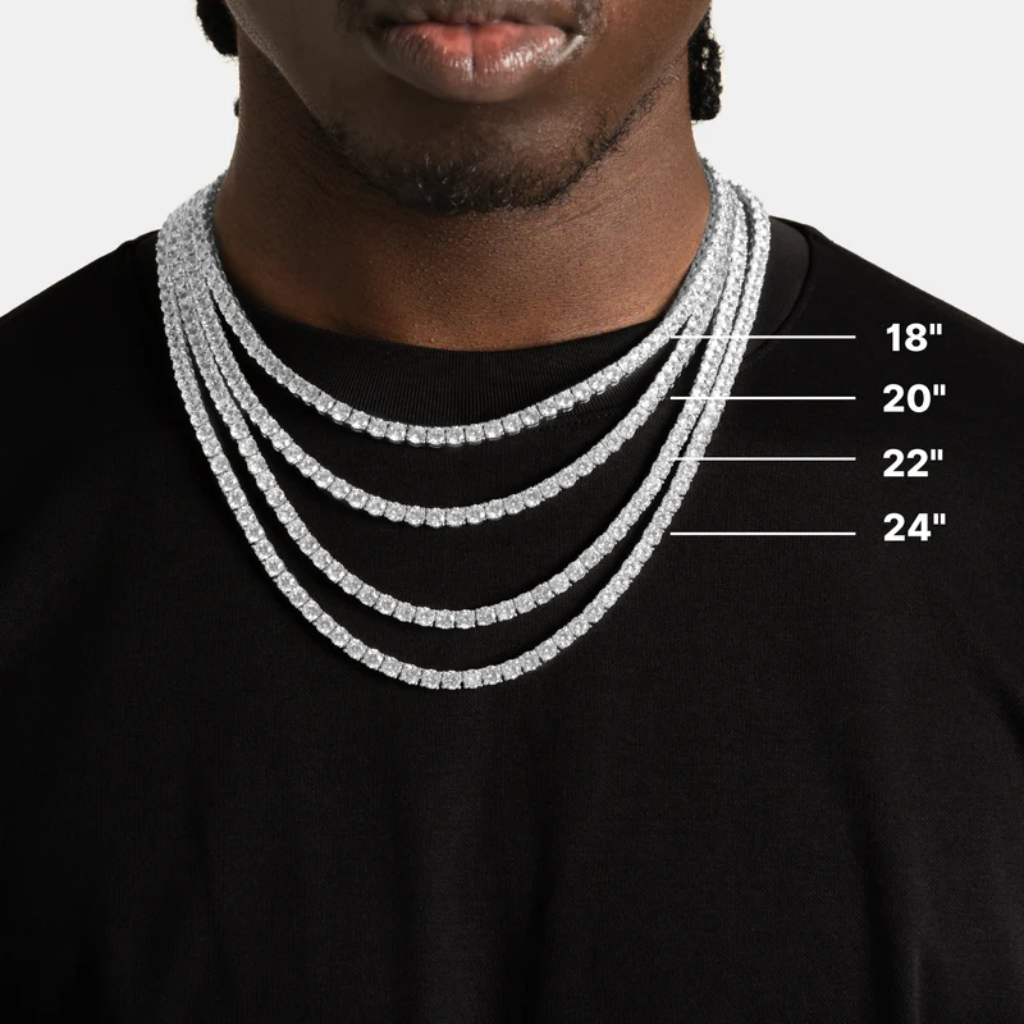 Tennis Chain 5mm Round Cut - Gold and Silver