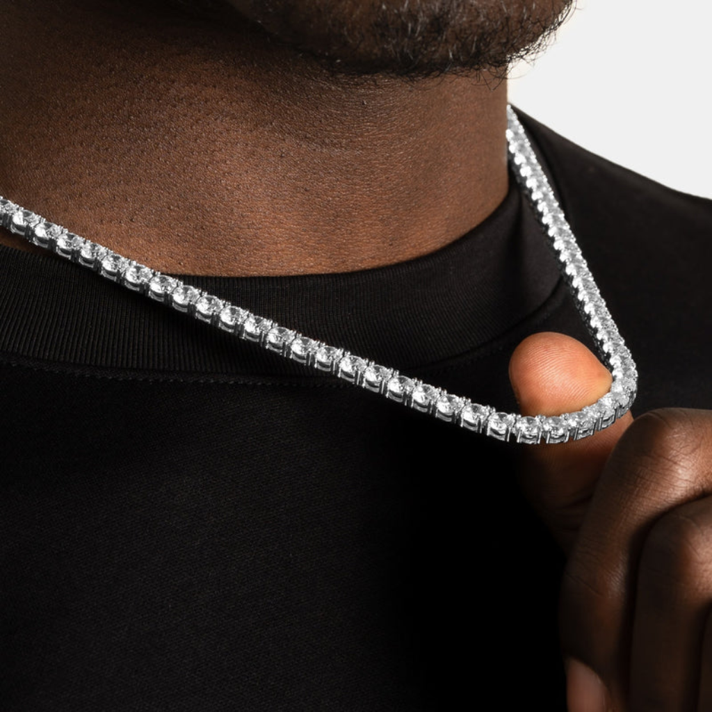 Tennis Chain 5mm Round Cut - Gold and Silver