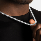Tennis Chain 5mm Round Cut - Gold and Silver