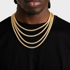 Tennis Chain 5mm Round Cut - Gold and Silver